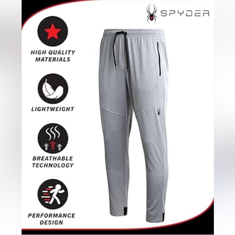 Spyder Active Men's Performance Gray Jogger Pants Sz Medium